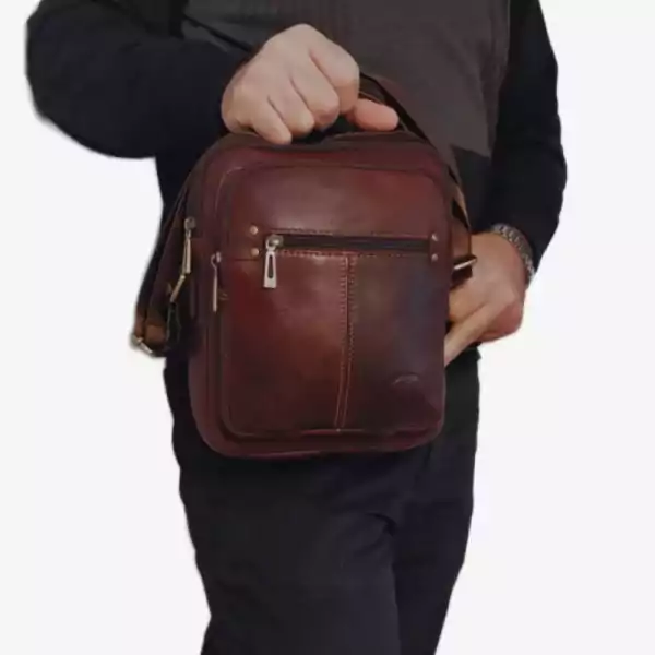 شنطة كروس جلد طبيعي رجالي – موديل 811